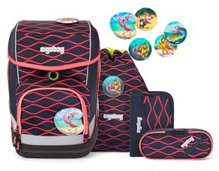 Ergobag Cubo-Set Rucksack, Unisex, für Kinder, Corall Waves, 20 l