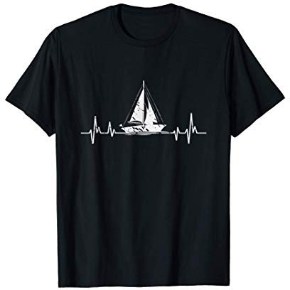 Segler Segelboot Geschenk Herzschlag Segeln T-Shirt