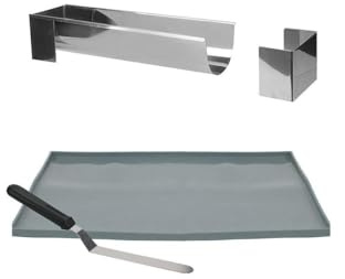 Moule à Bûche Plaque Génoise & Spatule 37cm Argent