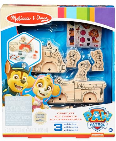 Melissa & Doug Paw Patrol hölzernes Mal- und Bastelset | 3+| Fahrzeuge und Kinderspielzeug | Geschenke für Jungen und Mädchen