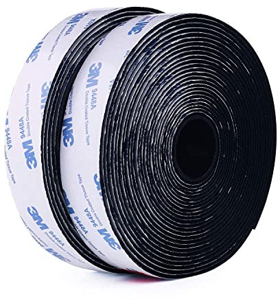 3M Autocollant Ruban Auto-Adhésif 25MM x 6M Extra Résistant Noir Durable Avec Support Auto-Adhésif En Nylon Pour Travaux Manuels Projets De Bricolage Et Réparations