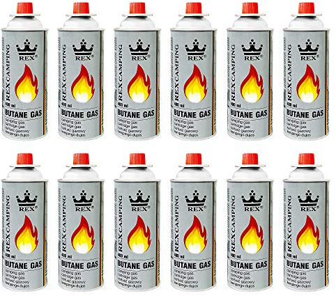 Mianova Gaskartuschen 227g Butan Gas | Bunsenbrenner Campingkocher Kocher Gaskocher Camping Gasheizung Grill Gasbrenner Lötlampe Set 12 Gasflaschen