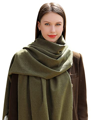 MASADA Damen Winterschal warmer und weicher Schal - Dunkelgrün