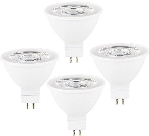 ZRJIA 4 pcs GU5.3 MR16 Led Bulb 6W AC 230V Cool White 6000K Equivalent 60W GU5.3 Halogen Lamp, 6 Watt GU5.3 Base Incandescent Bulbs, No Flicker, 600LM Non-Dimmable 120° Angle
