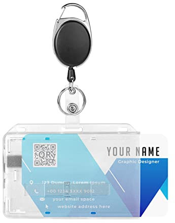 Vicloon Ausweishalter Ausziehbar, Ausweishülle Jojo mit Extra Starker Feder, Schwarz Schlüsselkarten, Ausweishülle mit 2 Schieber, Ausweisset für 2 Karten(Weiß)