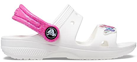 Crocs Unisex-Child Classic Sandal, White, 4 Toddler