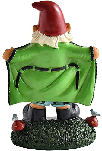 Qcwwy Nain de Jardin Figurines Anormales Résine Ornements de Jardin Amusants Décorations de Printemps D'intérieur et D'extérieur Accessoires de Jardin Figurines de GNOME Miniatures (Vert)