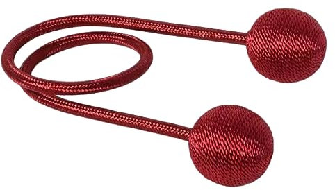 Gardinenbänder 2 Stück Ungelochtes Gardinenband Mit Vorhangmagnetschnalle Gardinenbinde Seilvorhang, Rot