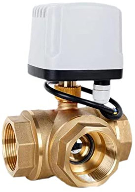1/2 3/4 1 1-1/4 1-1/2 3-Wege IP65 Wasserdichter Motorisierter Kugelhahn 3-Draht 2 Steuerung T/L Typ Messing Elektrischer Kugelhahn (Size : 2, Color : L TYPE_24VDC)