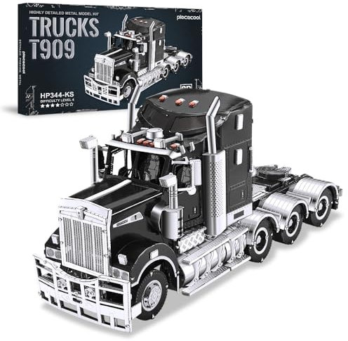 piececool Metall Puzzle 3D Schwerer LKW, Schwerlastwagen T909 Auto 3D Puzzle Modellbausatz Erwachsene, 3D-Puzzles für Edelstahl, Modell Metal, Geschenk, Andenken, Sammlung, 308 Teile