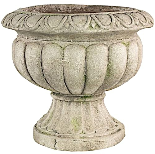 Divas World Fioriera decorativa in cemento, 32 cm, decorazione da giardino