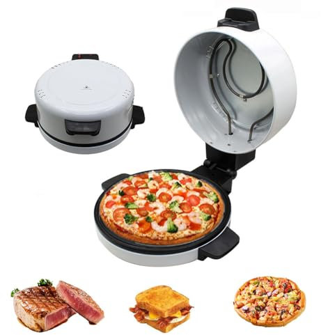 Forno Elettrico per Pizza, Pizzaiolo da Banco, Macchina per Pizza da 2000 Watt per La Casa, Riscaldamento su Un Lato, Teglia Diametro 30 Cm, Disco Antiaderente, Adatto per 4-5 Persone, Macchina Pizza