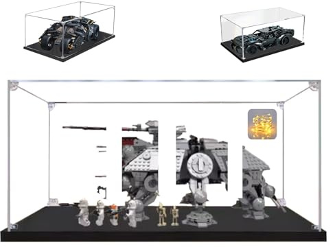 50x30x25cm 3mm Acryl Vitrine Schaukasten für Lego Modellauto 1/10 Batmobile Tumbler 76240 at-TE Walker 75337 BTS Dynamite 21339 43242