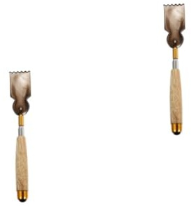 FRCOLOR 2 Stk Einziehbarer Kratzer Teleskopkratzer Einfacher Kratzer Massagegerät Zum Kratzen Des Rückens Gerät Für Rückenjuckreiz Rückschlag Rückenkratzer-tool Hand Rostfreier Stahl Brown