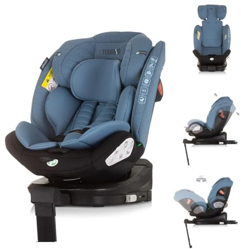 Chipolino Barnstol, Tourino i-storlek (40–150 cm) Isofix, höjdjusterbar, roterbar, färger: blå