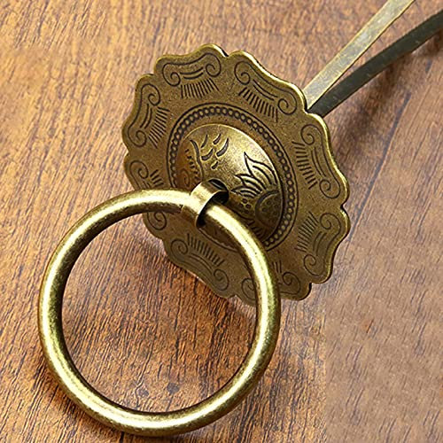 Türklopfer, Messing-Türklopfer, traditioneller Türklopfer, antiker blumenförmiger Türklopfer, Retro-Bronze-Anti-Rost-Türgriff for die Haustür(Bronze)