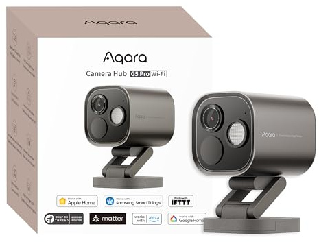 Aqara Überwachungskamera Aussen G5 Pro, 4MP Echtfarbe Nachtsicht,Grau | HomeKit Secure Video,Kamera-Hub, 2,4/5GHz WLAN,Thread-Grenzrouter, Lokale Erkennung,Thread/Zigbee, Unterstützt Alexa,Google