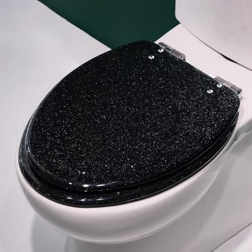 Zenithuxe Toilettensitz mit Absenkautomatik.Toilettendeckel passend für alle handelsüblichen WC-Becken, reinigen,Verstellbare Scharniere aus Edelstahl.