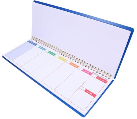 NUOBESTY Wochenplaner Notizblock Spiralgebunden Undatiert To-do Liste Terminplaner Tischkalender Zeitplaner Für Büro Und Schule Mit Blauem Habit Tracker Für Männer Und Frauen