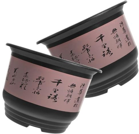 YARNOW Lot De 2 Pots De Fleurs en Plastique pour d'enfant Idéal pour Salon Bureau Ou Jardin avec Trous De Drainage