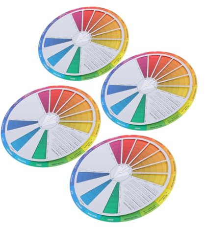 LALAFINA 4pcs Wheel Gradient Card Mixing Guide Learning Chart for Painting Drawing Class Teaching Tool