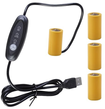 Cnrfeoap Câble D'éliminateurs Batterie d'alimentation USB LR14 C Remplacez Les Piles 2-4pcs 1 5 V LR14 C pour Une Décoration Alimentée par Batterie