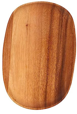 OUNONA Serving Dishes Japanese Sushi Plate Acacia Wood Food Tray Decorative Dinner Plate for Parties