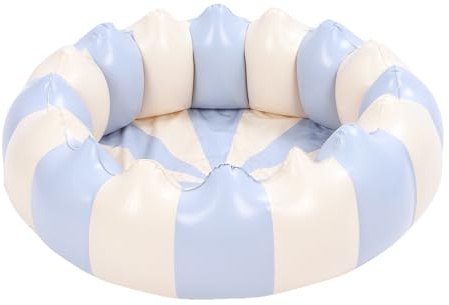 Piscine Gonflable pour Enfants, Petite Piscine Gonflable Aire de Jeux Aquatique Portable pour bébé, pour intérieur et extérieur, 75 x 25 cm (Bleu rayé)