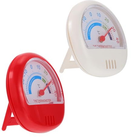 MUCKLILY Thermomètres Pour Réfrigérateur Et Congélateur Portables En Plastique Blanc Et Rouge, Indicateur De Température Précis, 2 Pièces, Usage Domestique Et Professionnel