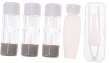 VERDANVERSE Boîte à Lunettes Portable en Plastique 3 Pièces avec Pince à Épiler et Flacon Solution, Protège Lentilles de Contact, Léger Travail et Classe