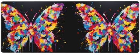 YYHWHJDE Inked Butterfly Prints Extra Large Mouse pad Mousepad 12x31.5in for Desktop Computers, laptops, Personal Computers