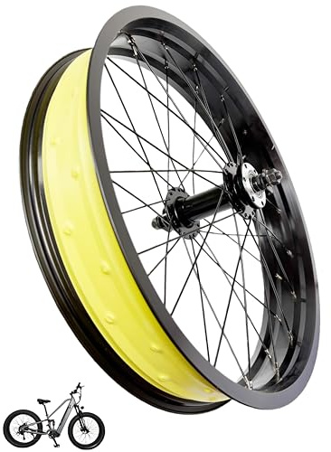20/26×4.0 Front Fat-Bike Wheel, 36H Double-Wall Alloy Rim, 135 mm Bolt-On Hub, 13G Stainless Steel Spokes, Disc Brake Compatible, for Fat Tire Snow Beach Bicycle