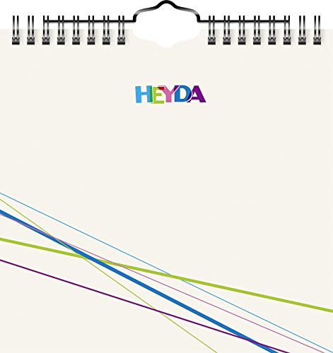 Heyda 2070412 Bastel-/Kreativkalender, 13 Monatsblätter, 160 x 156 mm, Kalendarium immerwährend, Wire-O-Bindung mit Aufhänger, Deckblatt beige