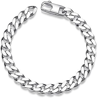 Panzerkette, Armband, 8mm, Stärke 2,6mm - echt 925 Silber, Länge 24cm