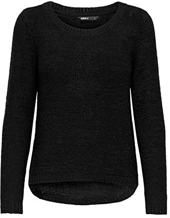 ONLY Pull Geena Femme Pull tricoté Noir L 65% polyacrylique, 35% Polyamide Regular/Coupe Standard