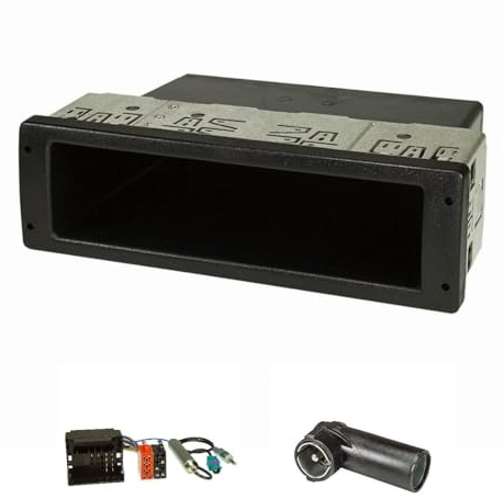 tomzz Audio 2408-016 Radioblende Set Profi-Version extrem stabil kompatibel mit Citroen C2 C3 Peugeot 207 307 mit Quadlockadapter ISO Fakra Antennenadapter Phantomeinspeisung DIN ISO