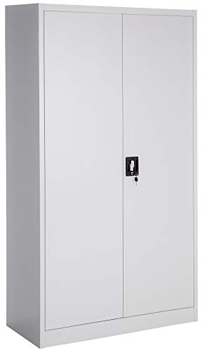tectake® Armoire Casier de Rangement Vestiaire Bureau en Metal 180x90x40cm avec 2 Portes verrouillables, 6 étagères de Rangement, Armoire avec Serrure Mobilier Bureau