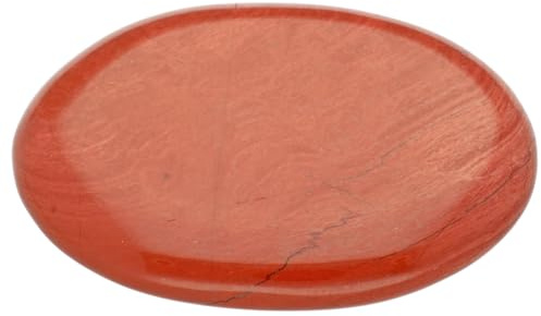 Jaspis rot Scheibenstein 3-5 cm Handschmeichler Edelstein Heilstein | Inkl. Edelsteinkarte | Flach & poliert – für die Hosentasche | Ideal als Geschenk