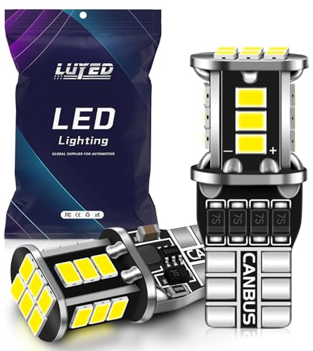 LUYED 912 921 LED Bulbs Brake Lights Xenon White High Power 18-SMD T15 906 920 Replacement Bulbs Compatible with Truck 3rd/Third Brake Lamp Cargo Illumination Lights,Pack of 2
