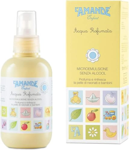 L'AMANDE - Eau Nettoyante Bébé Enfant Spray, Parfum Bebe Corps Hydratant Apaisant sans Alcool, Lotion Tonique Visage Corps Bébés et Enfants Rafraîchissante Peau Sensible Made in Italy - Enfant, 150 ml