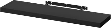 WOLTU Floating Shelf, 90cm Black Wall Shelf for Bedroom, Office | MDF Wooden Shelving Board, Hanging Modern Showcase & Organiser for Living Room, Kitchen, Bathroom, Hallway