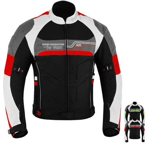 PROFIRST Men's Motorcycle Jacket CE AA Armoured Waterproof 600D Cordura Motorbike Riding Jacket with Thermal Liner EN 17092-3