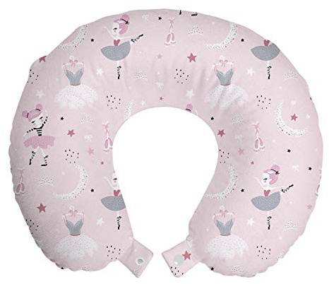 ABAKUHAUS Infantile Cuscino da Viaggio, Color pastello Ballerina, Accessorio in Schiuma di Memoria per Viaggio, 30 cm x 30 cm, baby Pink