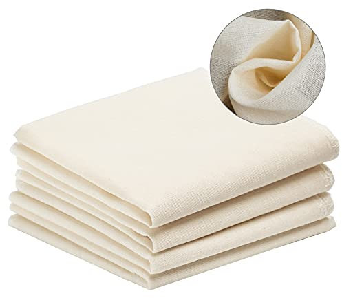 HC 4 Stück Passiertuch Reine Baumwolle Seihtuch für Lebensmittelfiltration Leinentuch Nussmilchbeutel Käsetücher Bäckerleinen mit Dichtes Netz