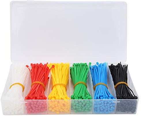 900pcs Self?Locking Nylon Cable Ties Multicolor 6 Colors Portable Zip Ties Organizer Accessory Cable Marker Ties Self-Locking Cord Tags for ights Wire Crafting Home and Office Use,Cable tie Tool