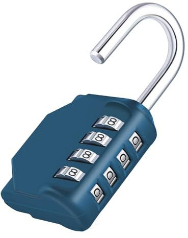 ZHEGE Combination Padlock for Locker, Code Padlock Outdoor (Peacock Blue) | 4 Digit Number Lock for Fence Gate, Sheds, Gym Locker, School Locker