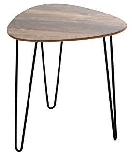 HAKU Möbel Sidobord ek, svart, MDF, metall - Storlek: B 40 cm x H 43 cm x D 40 cm, Stil: Modern