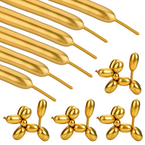 50 globos dorados metálicos de 260 unidades, globos de látex para modelar en cumpleaños, bodas, compromisos, aniversarios, Navidad, festivales, decoración de fiestas