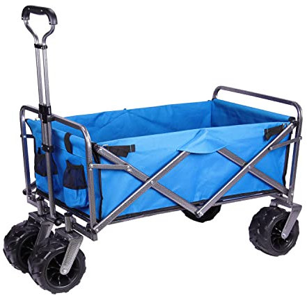 Chariot de Plage Pliable, Chariot de Plage, Chariot à Main, Chariot de Jardin, Chariot Pliant, Chariot d'échelle, Chariot Pliant, Chariot de Plage, Chariot Pliant, Chariot de Plage (Bleu Roi)