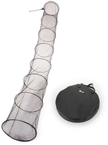 Zite Fishing Setzkescher Gummiert 3,50m | Fischnetz Setz Ansitz mit Tasche | & Erdspeer | Fischschonendes Gummiertes Keschernetz, Setzkescher-Angeln